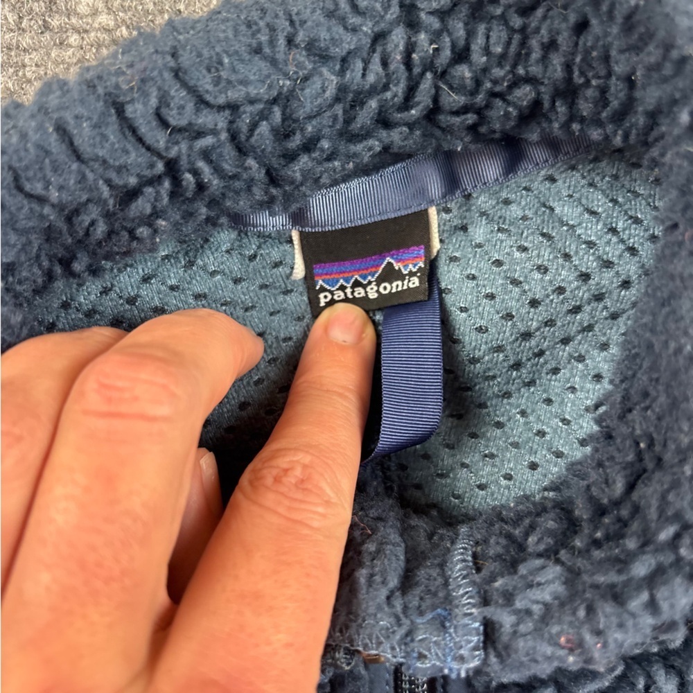 PATAGONIA Kids Vintage Pile Fleece Zip Up Jacket Retro Blue size: XS/S - Picture 4 of 8
